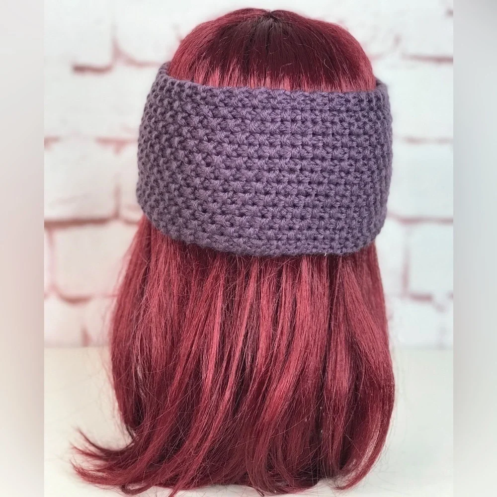 Knotted Bow Knit Headband Purple One Size
